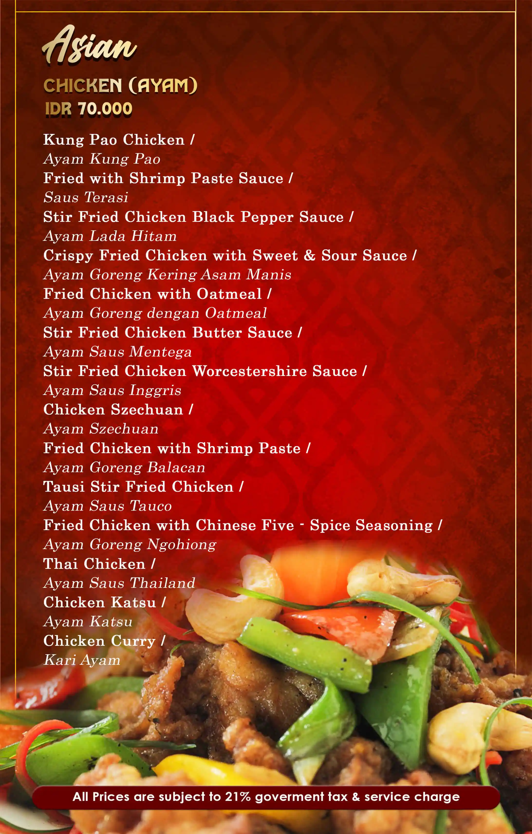 Asian Menu