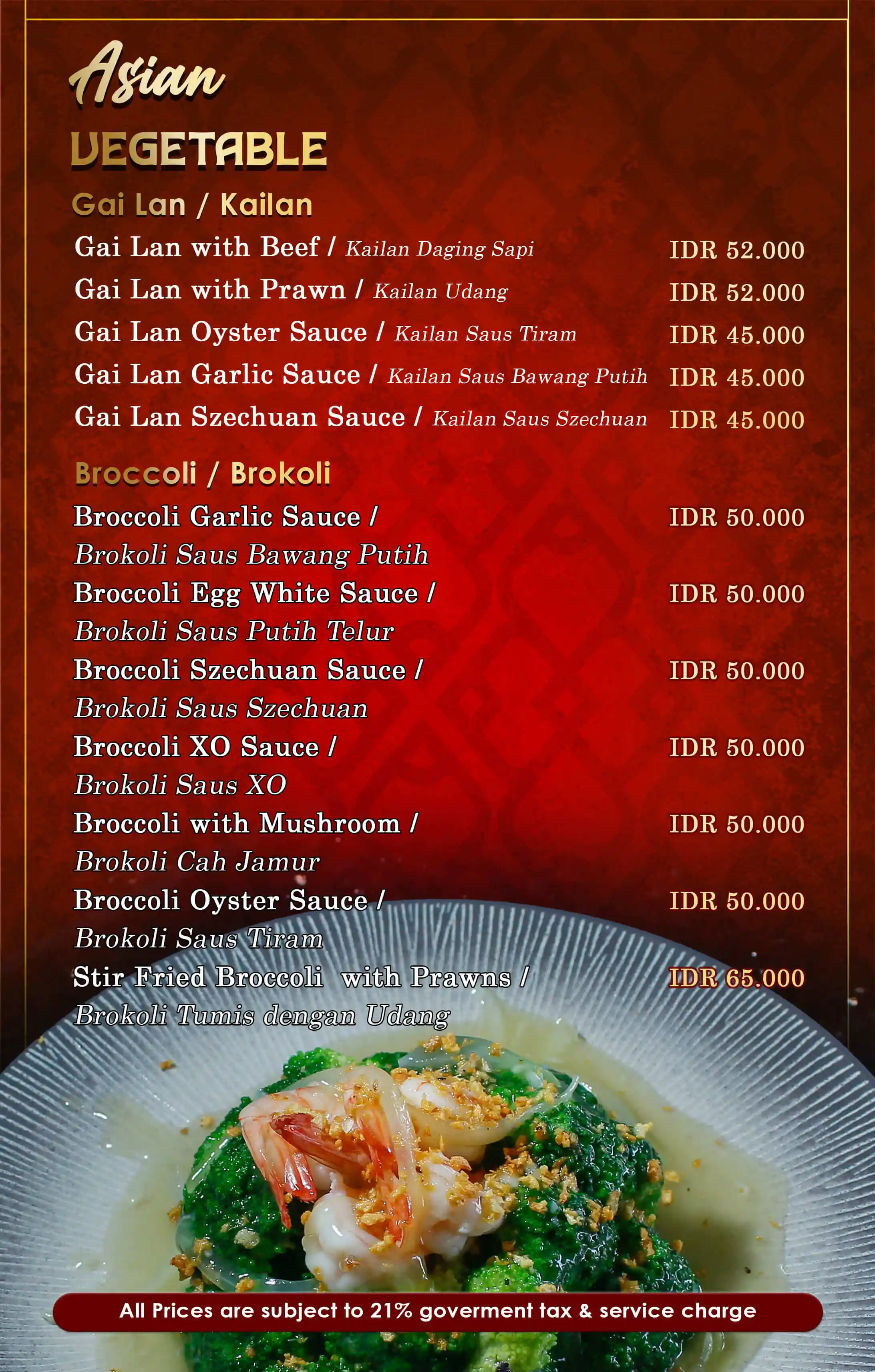 Asian Menu