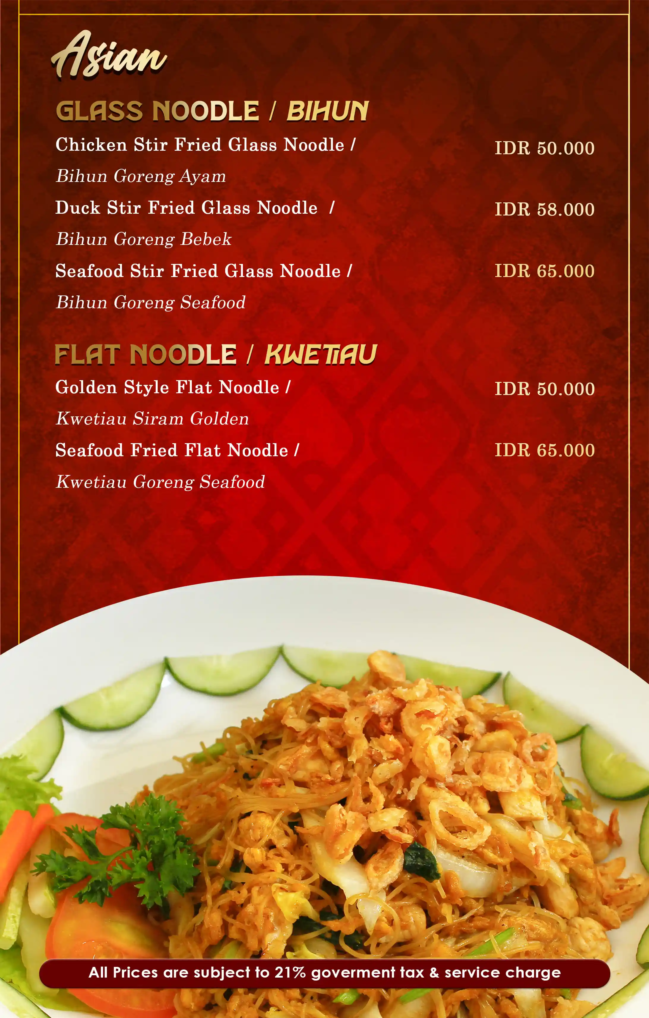 Asian Menu